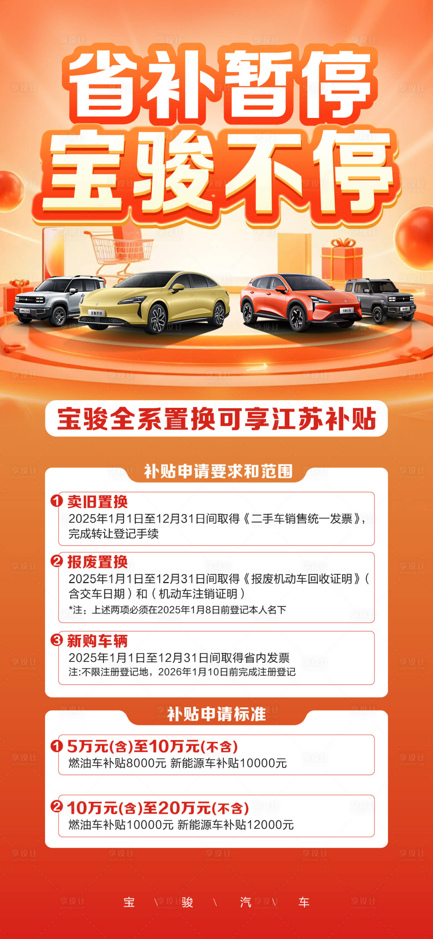 源文件下载【享设计】搜索编号：95490033103896009【汽车省补国补倒计时海报】