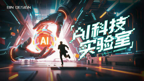 源文件下載【享設計】搜索編號：94250032980207440【AI科技實驗室主視覺】