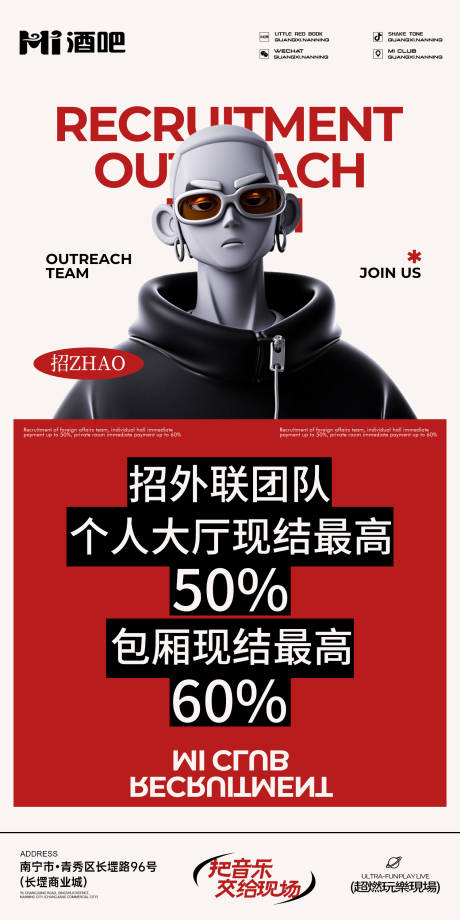 源文件下载【享设计】搜索编号：14770032846923342【酒吧招聘海报】