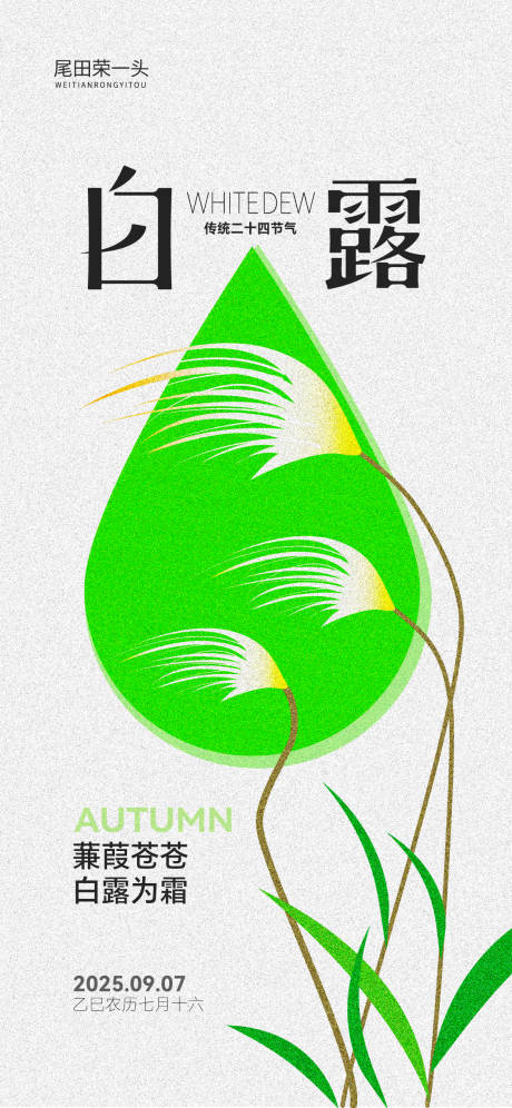 源文件下載【享設計】搜索編號：62600032863948216【白露插畫節氣海報】