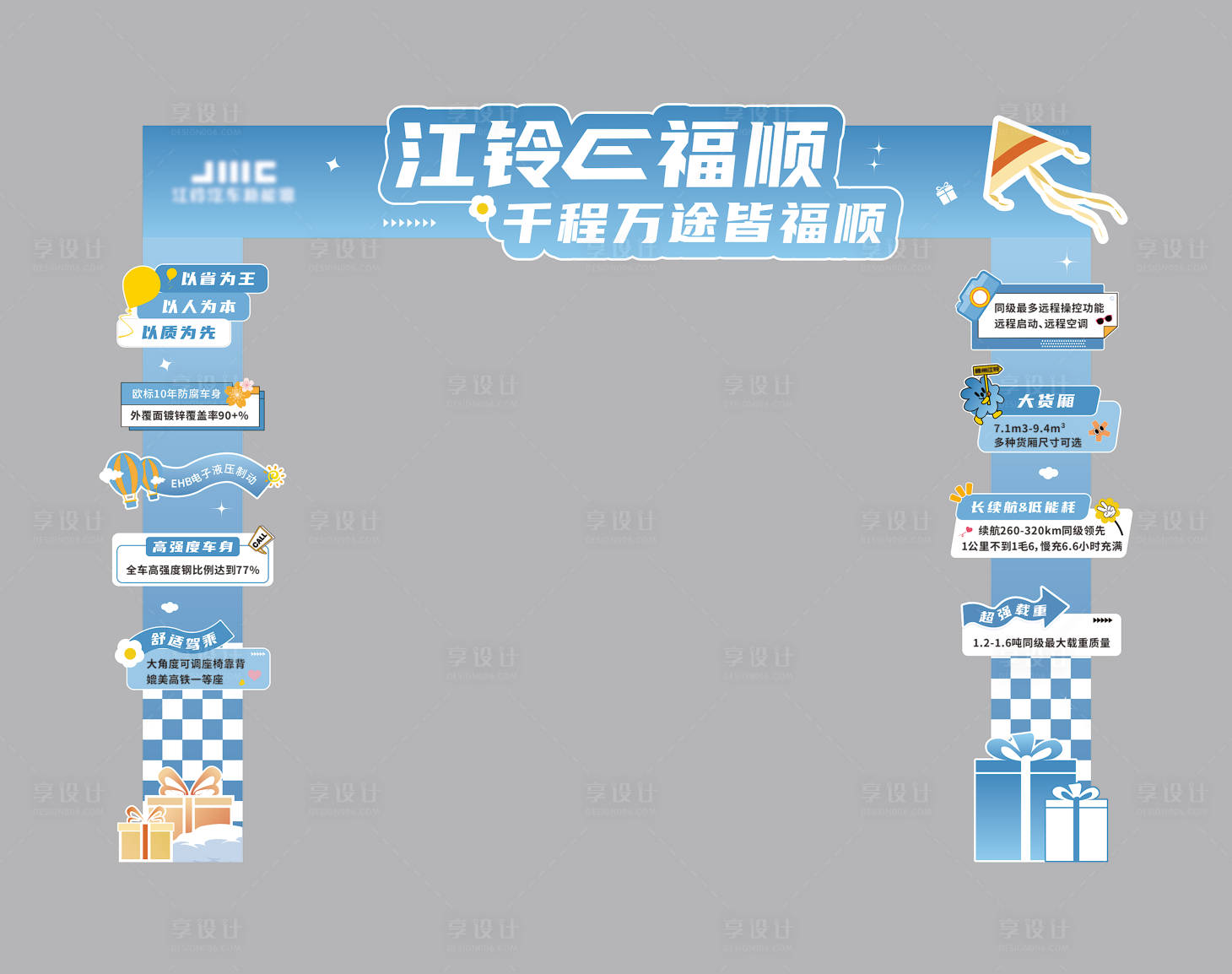 源文件下载【享设计】搜索编号：14140032938229037【汽车卖点氛围拱门】