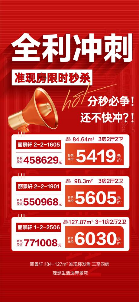 源文件下載【享設計】搜索編號：69570032848289628【全利沖刺準現(xiàn)房限時秒殺海報】