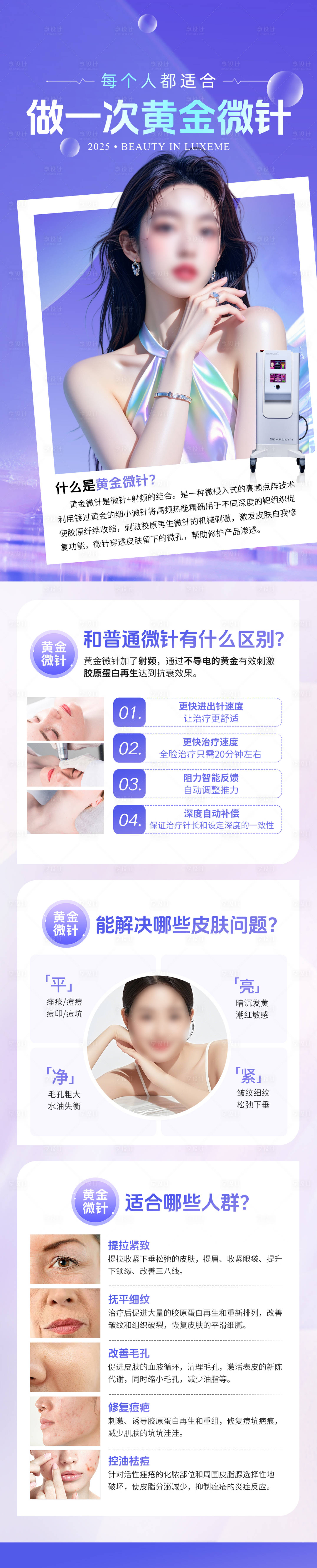 源文件下載【享設計】搜索編號：93080033047344073【黃金微針科普海報】