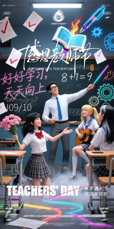 源文件下载【享设计】搜索编号：79040032972988255【酒吧教师节海报】
