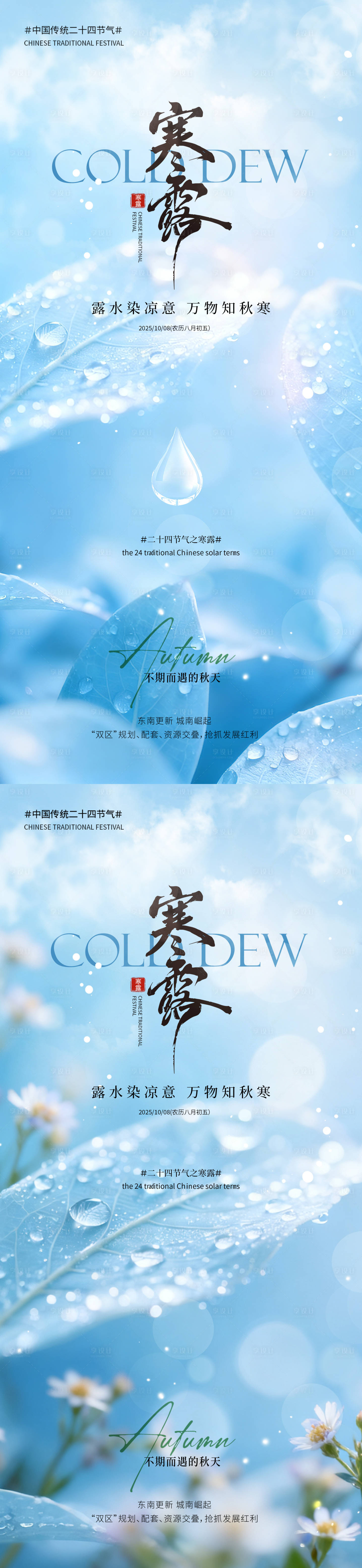 源文件下载【享设计】搜索编号：48850033290808326【寒露简约实景节气海报】