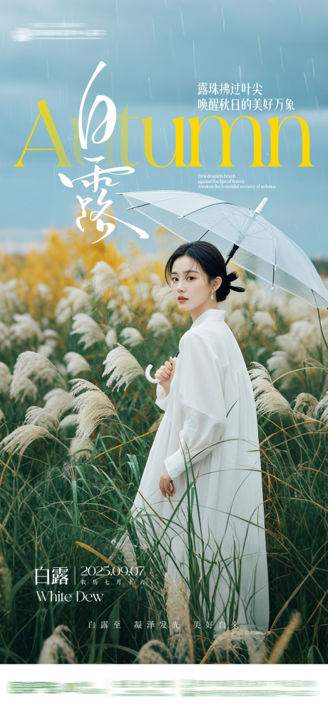 源文件下载【享设计】搜索编号：64650032901125311【白露节气海报】