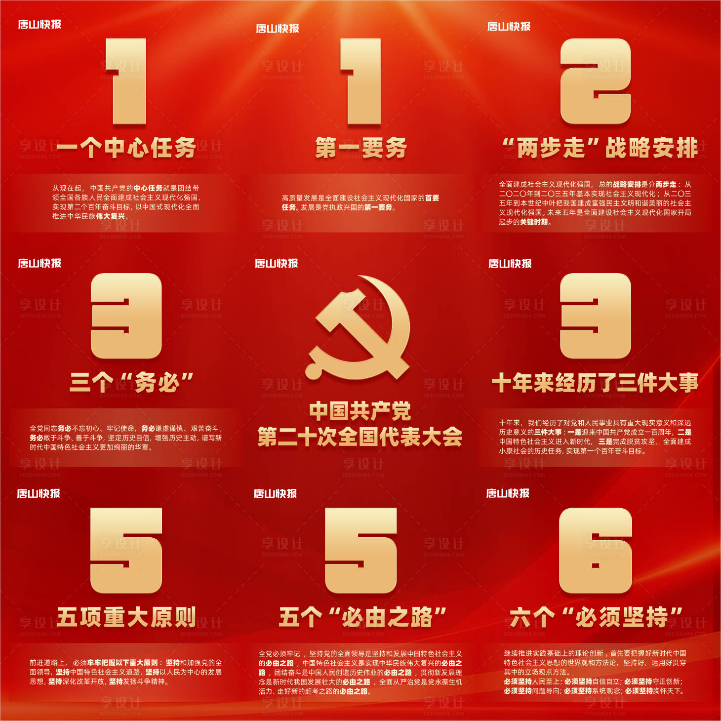 源文件下载【享设计】搜索编号：38580032948063781【党代会九宫格海报】