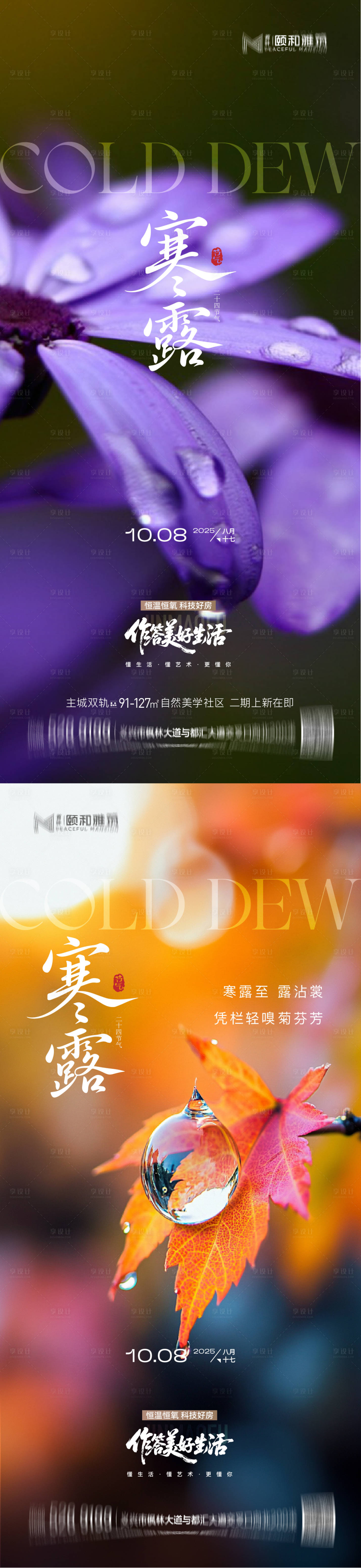 源文件下载【享设计】搜索编号：61950033313586175【寒露节日节气海报】