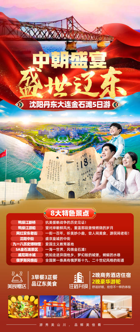 源文件下載【享設計】搜索編號：68560033016038018【中朝盛宴盛世遼東旅游海報】