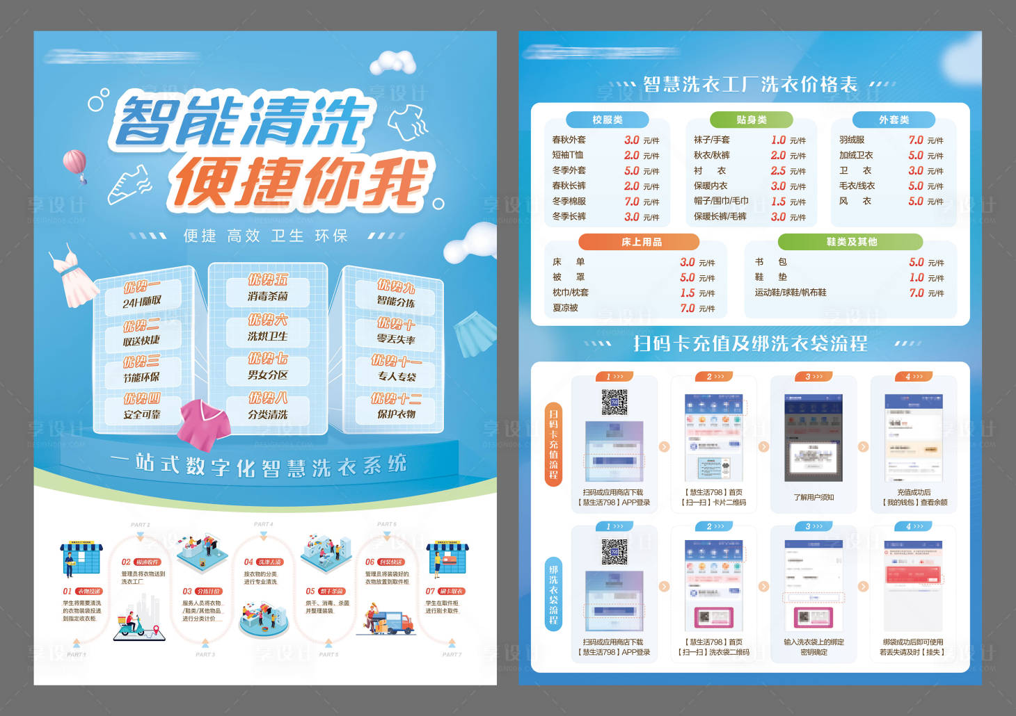 源文件下載【享設計】搜索編號：42330033114733951【智慧洗衣工廠價格DM單頁】