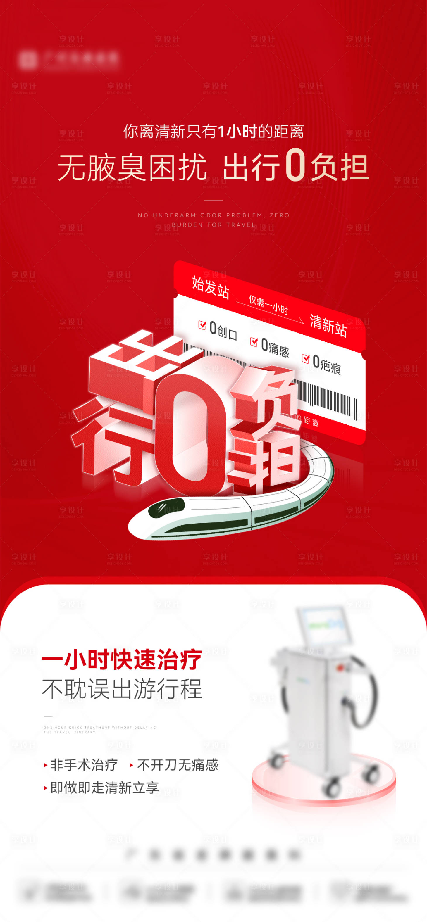 源文件下载【享设计】搜索编号：55640033102345257【医美创意仪器出行0负担海报】