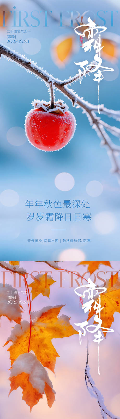 源文件下載【享設計】搜索編號：61070032909856134【霜降系列海報】
