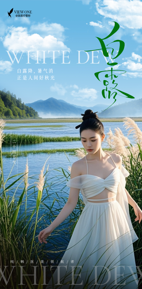 源文件下载【享设计】搜索编号：70240032935325445【医美白露节气朋友圈海报】