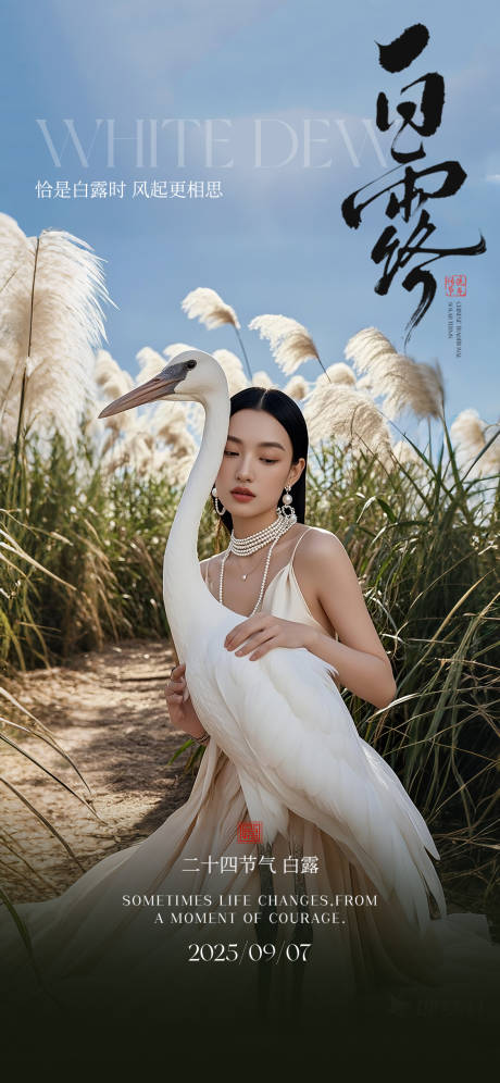 源文件下载【享设计】搜索编号：86280032925041630【白露医美海报】