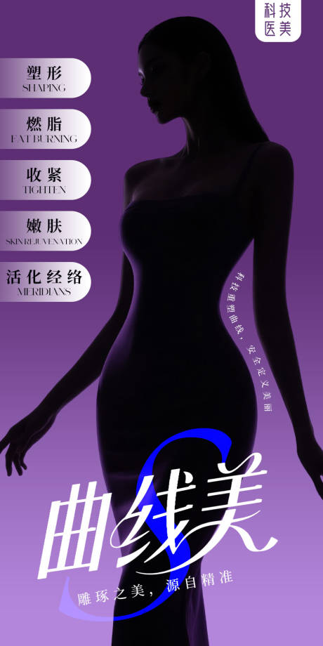 源文件下载【享设计】搜索编号：95400032939365361【医美曲线美海报】