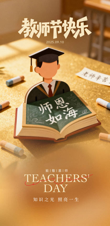源文件下載【享設計】搜索編號：47370033006584091【教師節快樂海報】