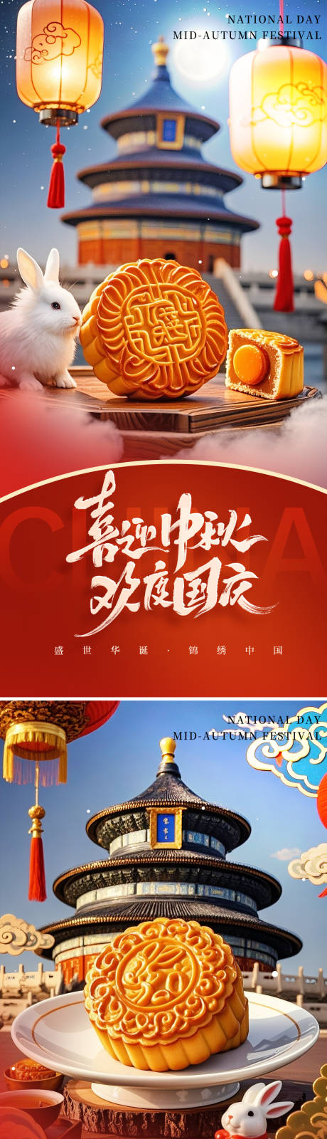 源文件下载【享设计】搜索编号：19710032896514524【中秋节国庆节海报】