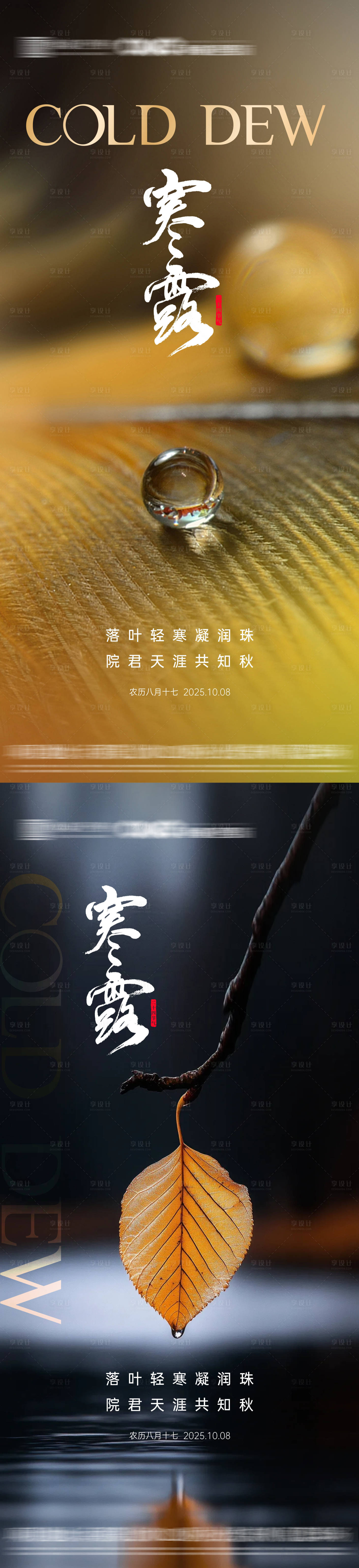 源文件下载【享设计】搜索编号：84600033281374174【地产寒露节气海报】