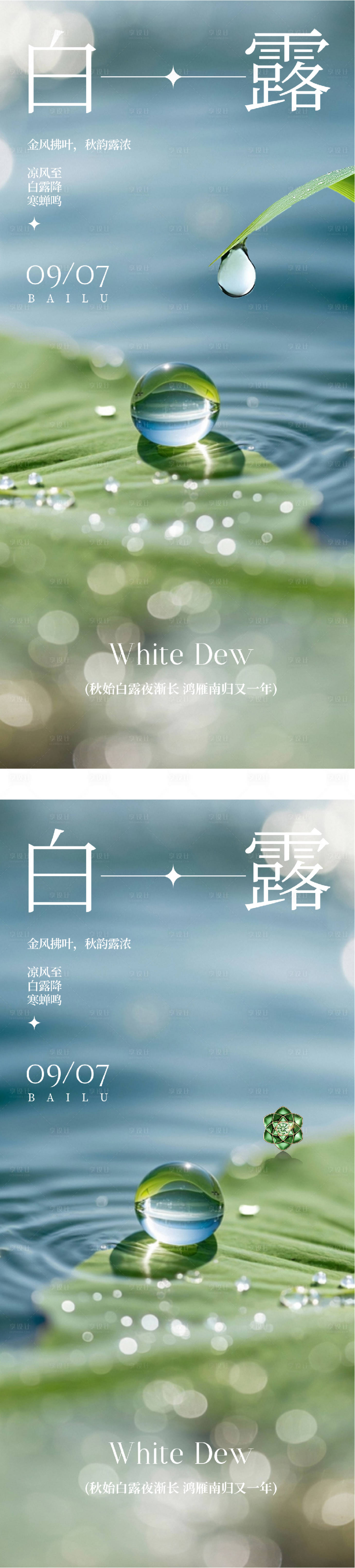 源文件下載【享設計】搜索編號：77920032834286273【白露簡約意境節氣海報】
