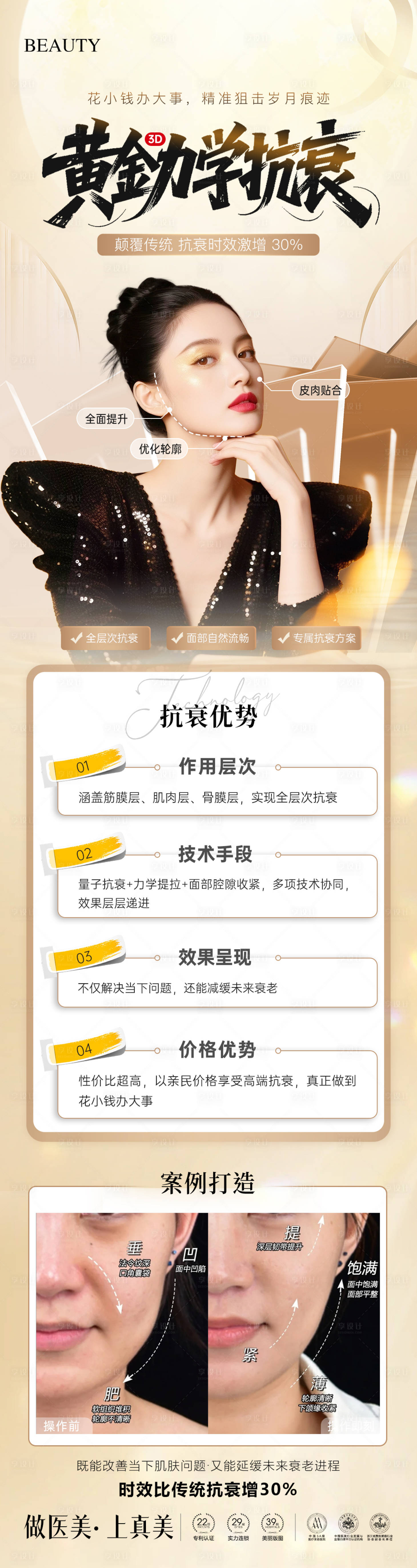 源文件下载【享设计】搜索编号：32900032912897451【医美力学抗衰案例长图海报】