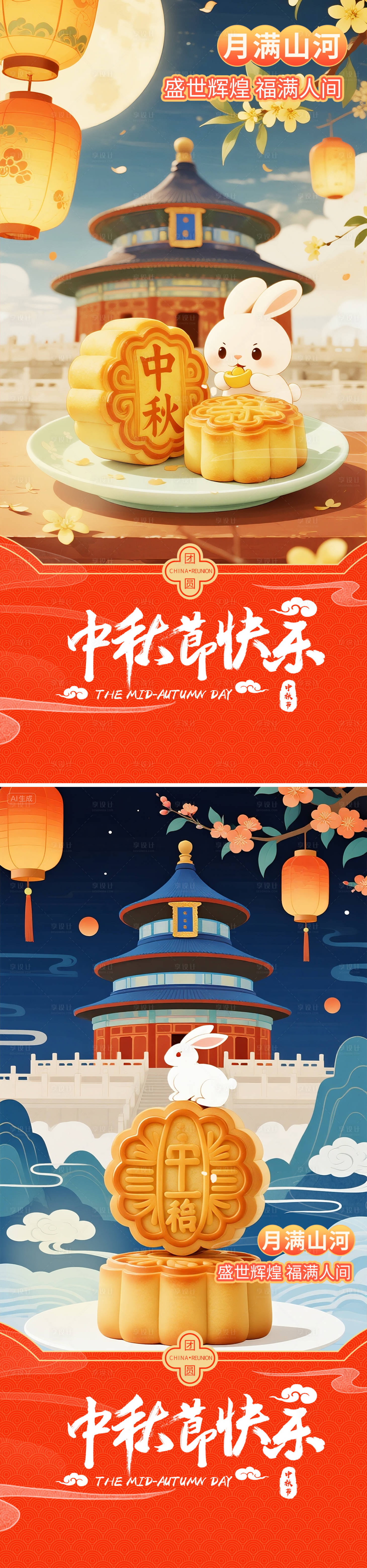 源文件下载【享设计】搜索编号：73540032880669729【国庆中秋双节海报】
