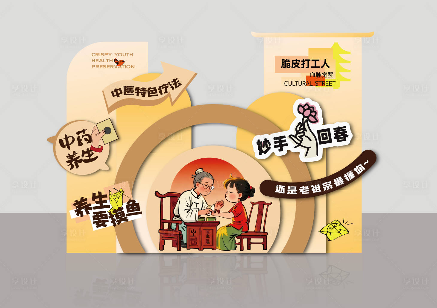 源文件下载【享设计】搜索编号：22300033317153302【中医养生美陈装饰】