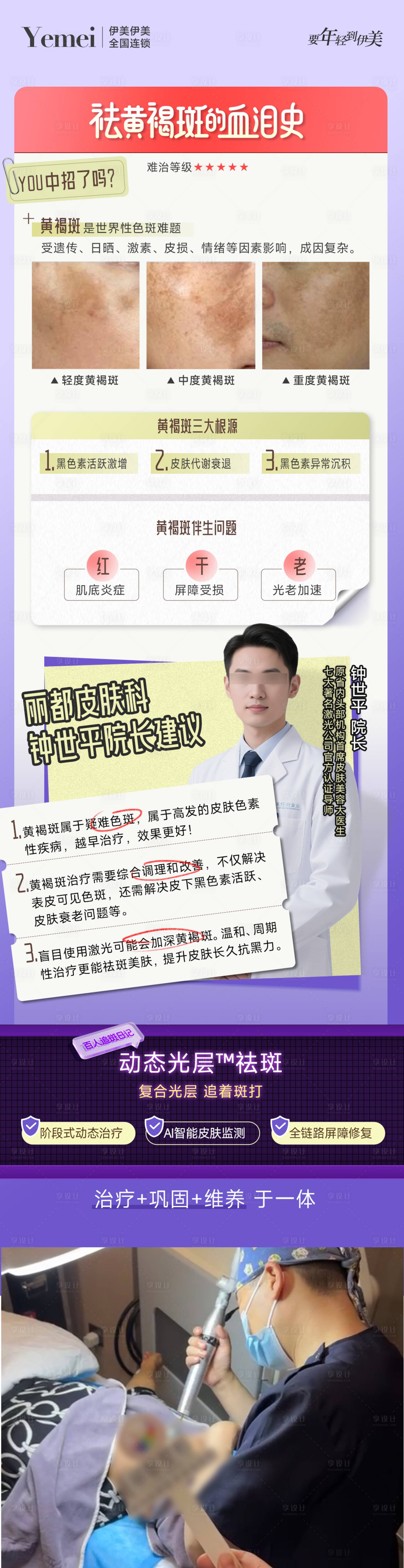 源文件下载【享设计】搜索编号：33130032977207103【医美黄褐斑科普海报】
