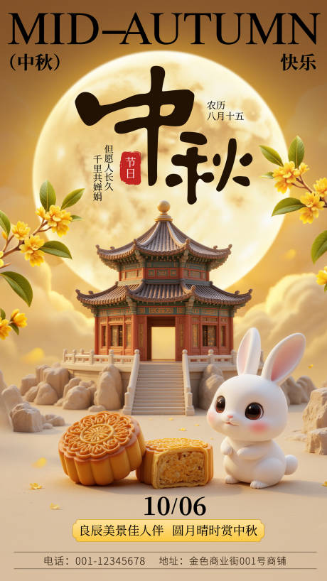 源文件下載【享設計】搜索編號：89160033022123508【中秋節祝福海報】