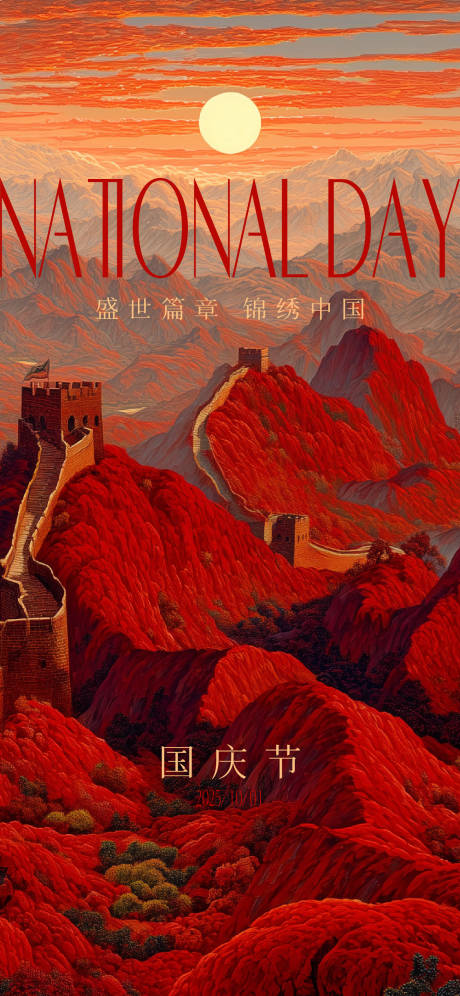 源文件下载【享设计】搜索编号：31340033281654117【国庆万里山河长城】