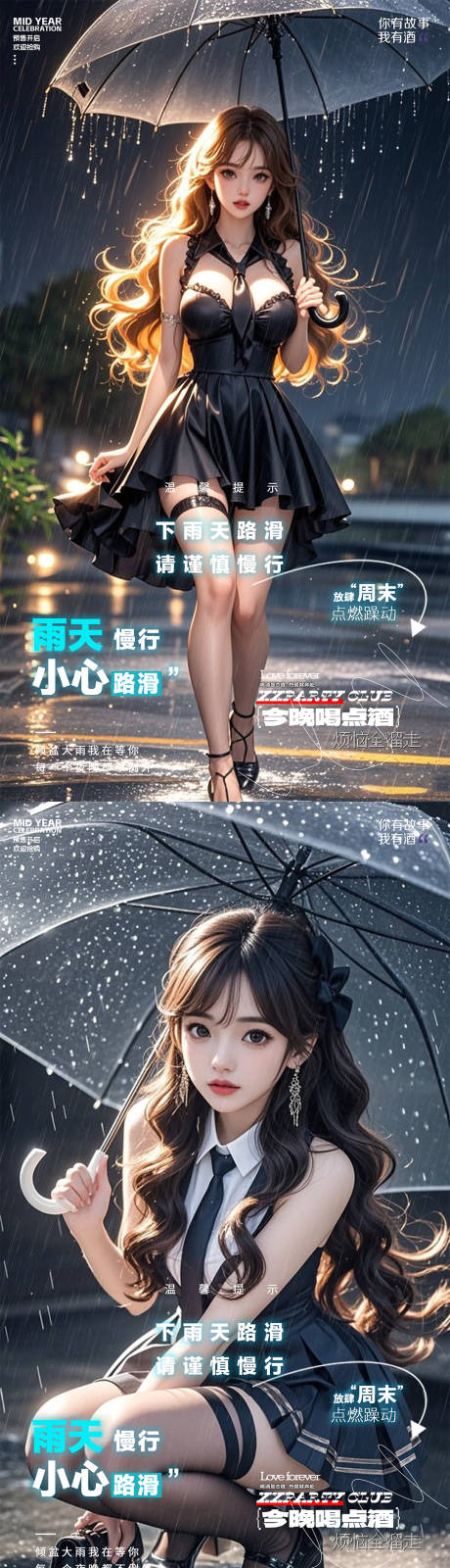 源文件下載【享設(shè)計】搜索編號：32850032895962931【酒吧下雨溫馨提示海報】