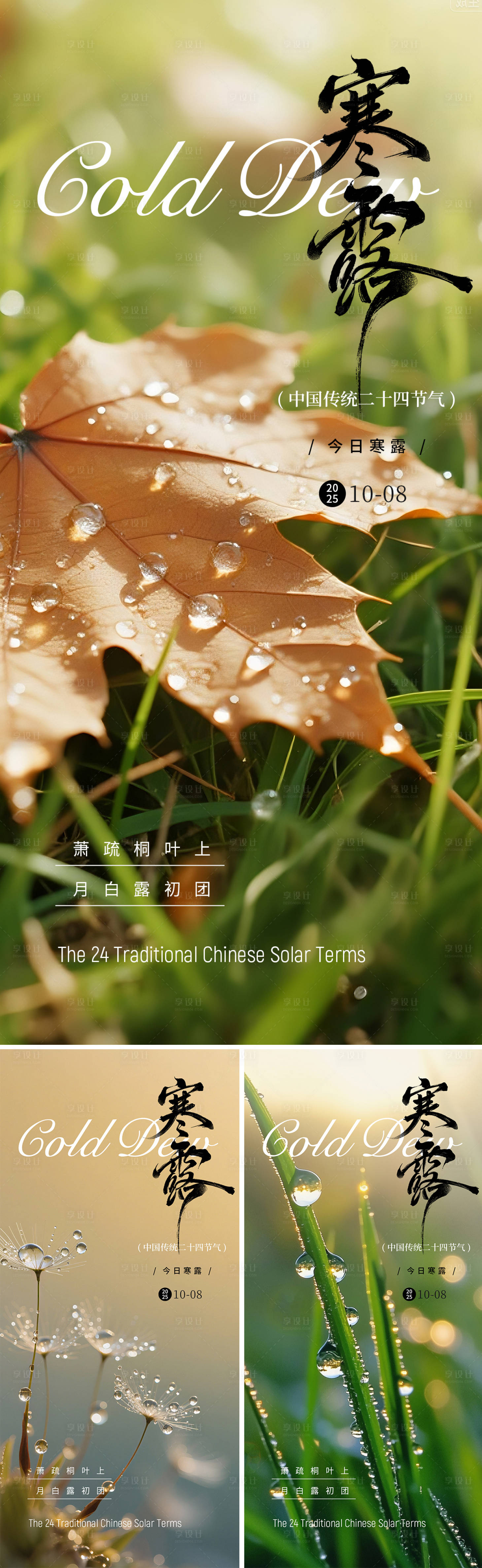 源文件下载【享设计】搜索编号：28670033335769427【寒露实景节气海报】