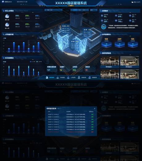 源文件下載【享設(shè)計(jì)】搜索編號(hào)：16640033234525182【深藍(lán)色可視化智慧園區(qū)管理系統(tǒng)UI設(shè)計(jì)】