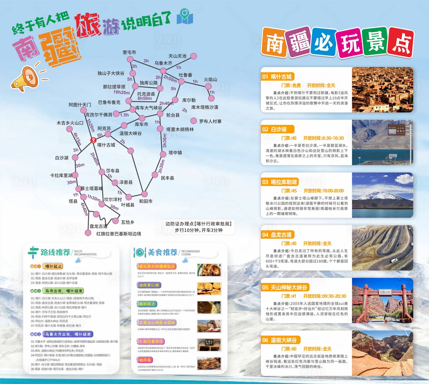 源文件下載【享設(shè)計(jì)】搜索編號(hào)：93980032917752914【南疆旅游海報(bào)展板】
