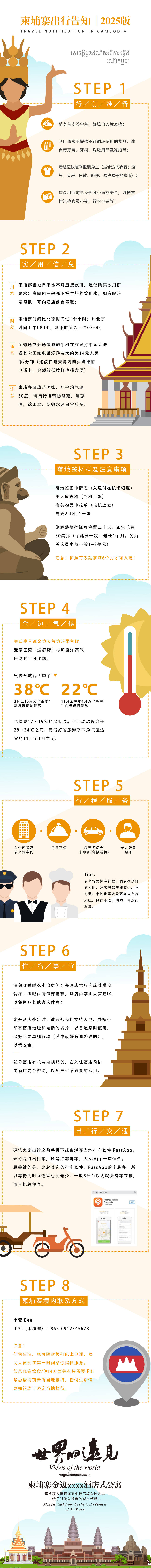 源文件下載【享設(shè)計(jì)】搜索編號(hào)：66380033150232236【柬埔寨旅游出行貼士長(zhǎng)圖】