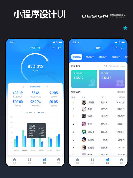 源文件下载【享设计】搜索编号：56920033208824021【小程序app数据中心I设计扁平风大气】