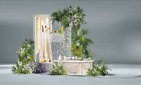 源文件下载【享设计】搜索编号：26300033004338875【小清新果蔬婚礼签到台甜品区美陈布置】