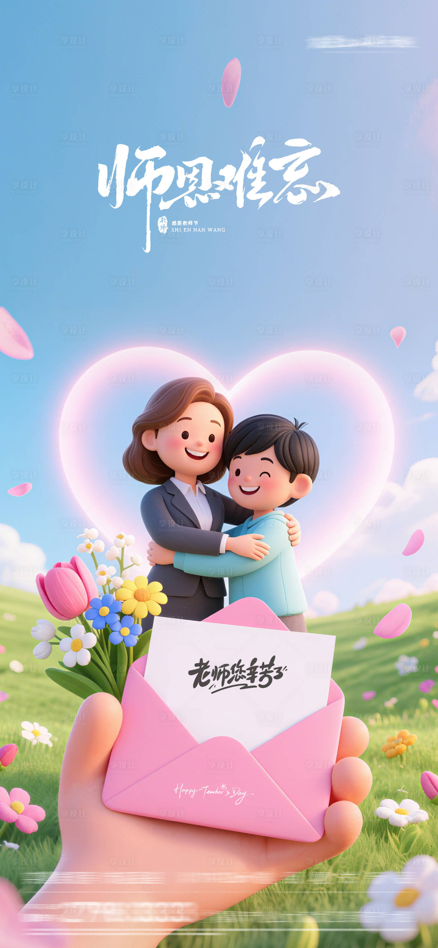 源文件下载【享设计】搜索编号：38750032888417951【教师节卡通海报】