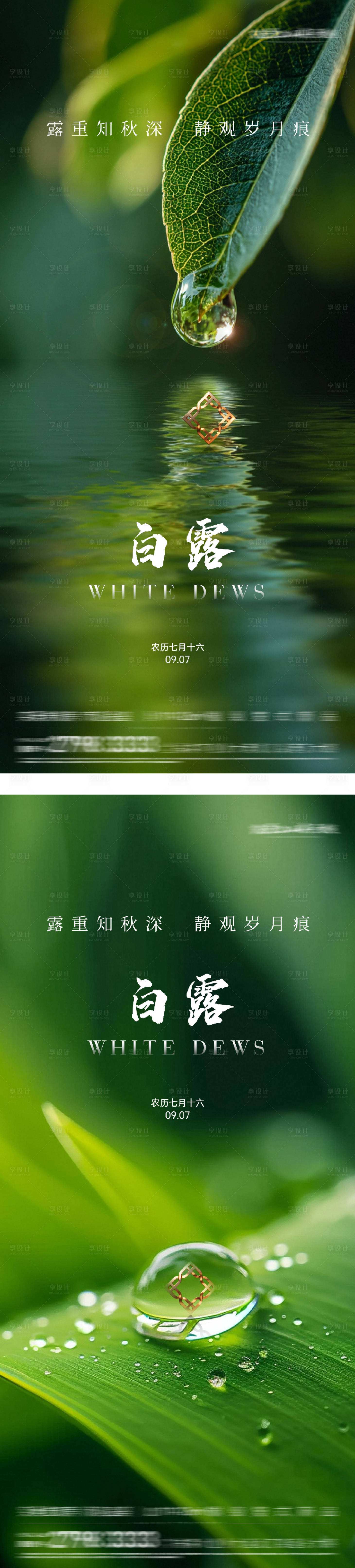 源文件下载【享设计】搜索编号：62570032907822961【白露实景系列海报】