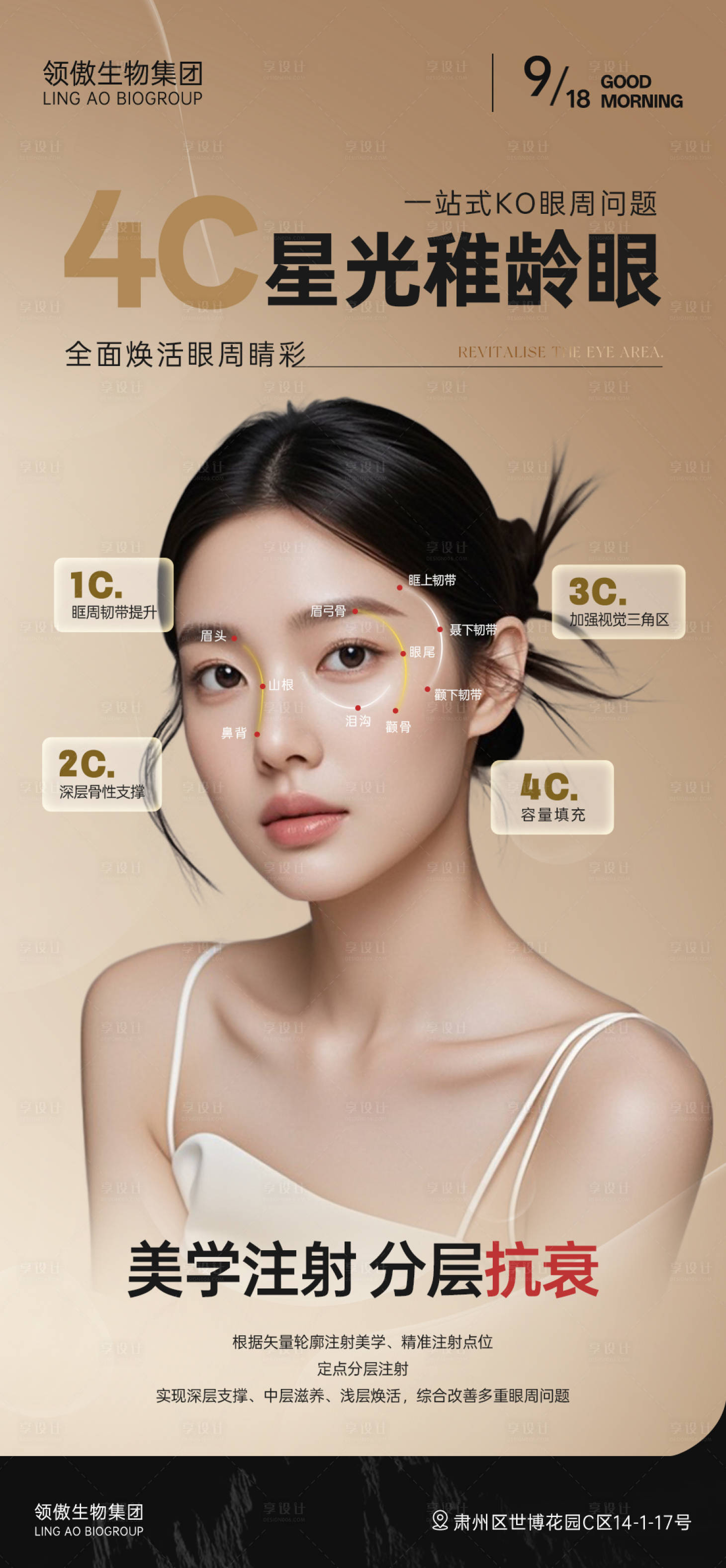 源文件下载【享设计】搜索编号：19100033175316949【医美眼周抗衰项目早安推广图】