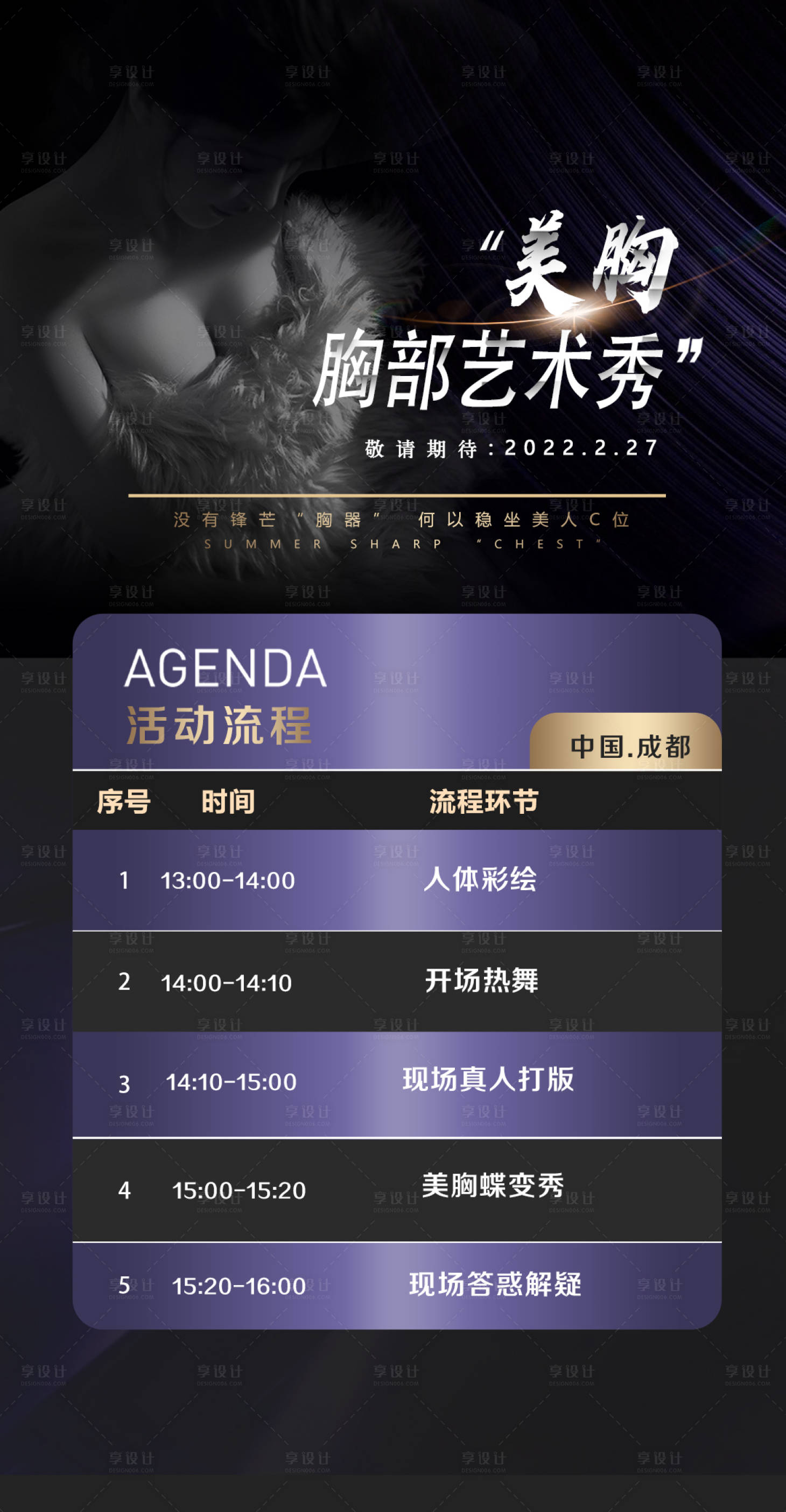 源文件下载【享设计】搜索编号：64220032986004263【医美胸宣传流程图】