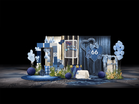 源文件下载【享设计】搜索编号：42260032958079553【牛仔拼接风美陈婚礼宝宝宴】