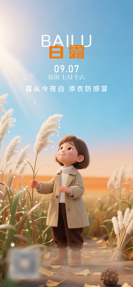 源文件下载【享设计】搜索编号：39170032857625405【白露节气海报】