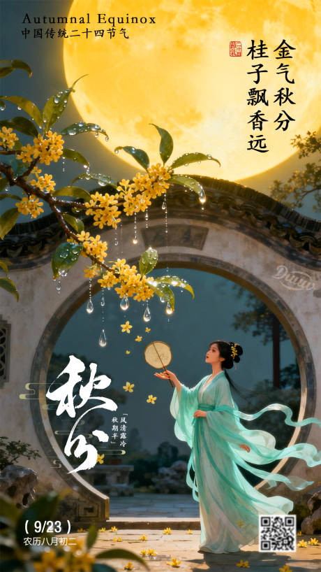 源文件下载【享设计】搜索编号：88780033216143482【秋分节气古风海报】