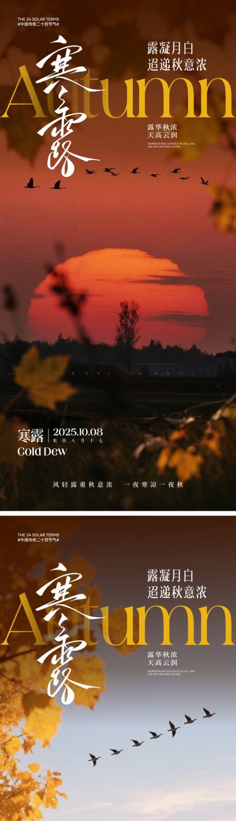 源文件下载【享设计】搜索编号：59000032978073555【寒露节气海报】