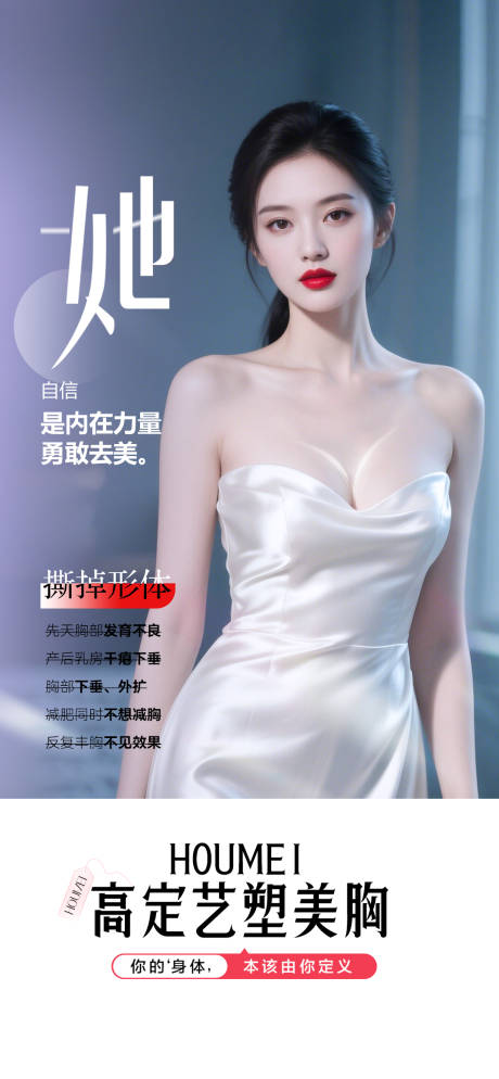 源文件下載【享設(shè)計(jì)】搜索編號(hào)：30620033010007522【醫(yī)美傲胸豐胸海報(bào)】
