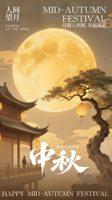源文件下載【享設計】搜索編號：66330032946302027【新中式中秋節(jié)場景海報】