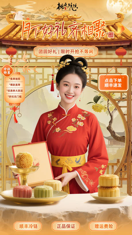 源文件下载【享设计】搜索编号：43110032956213413【中秋佳节主题直播背景】