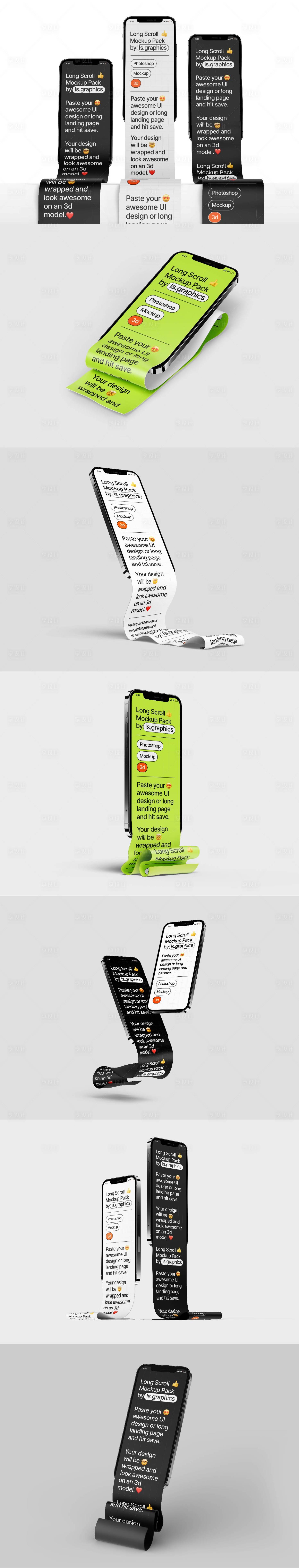 源文件下载【享设计】搜索编号：17820032942963530【手机长图展示褶皱样机】