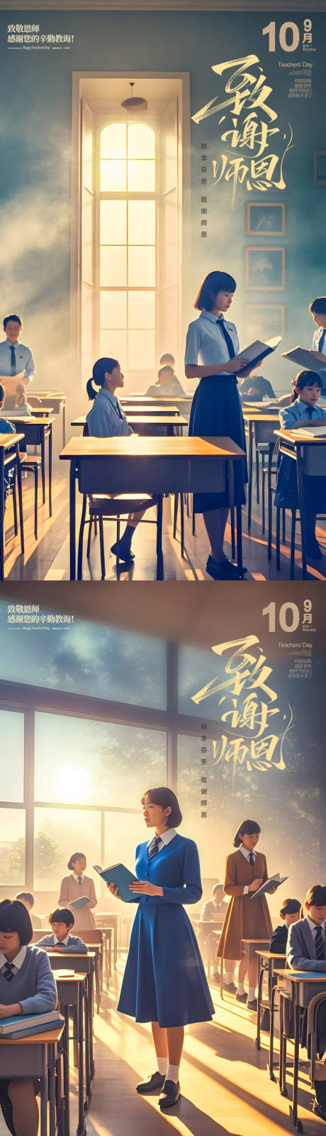 源文件下载【享设计】搜索编号：85980032972395867【教师节节日海报】