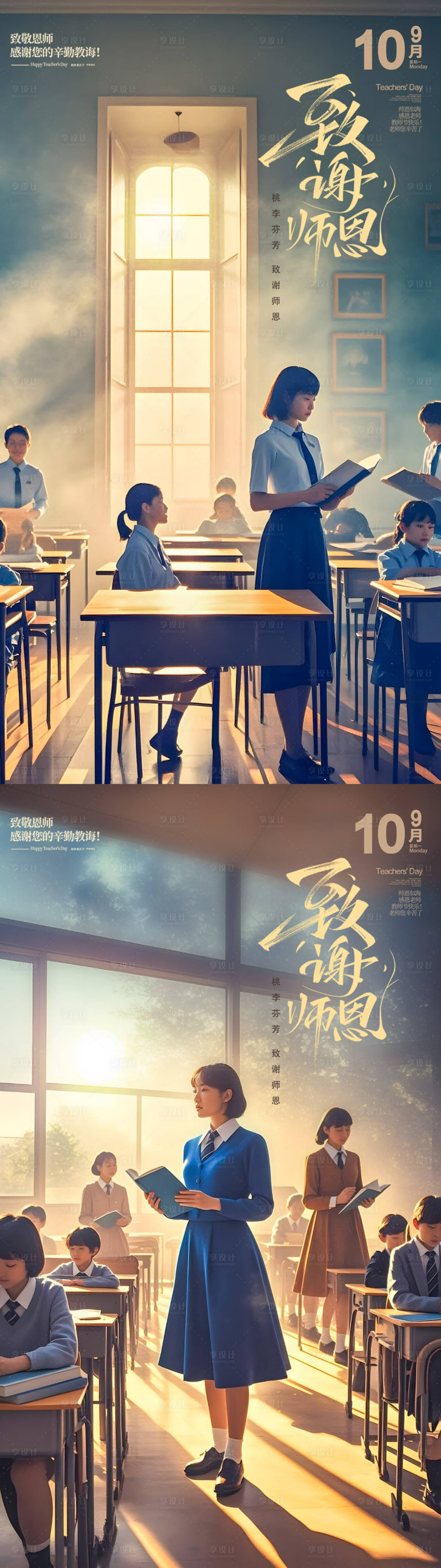 源文件下载【享设计】搜索编号：85980032972395867【教师节节日海报】